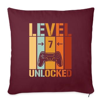 7ème anniversaire Niveau 7 débloqué - Housse de coussin décorative 45 x 45 cm - bordeaux - Devant