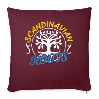 Racines scandinaves Scandinavie suédoise - Housse de coussin décorative 45 x 45 cm - bordeaux - Devant