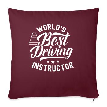 Le meilleur moniteur de conduite au monde Profession auto-école - Housse de coussin décorative 45 x 45 cm - bordeaux - Devant