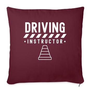 Moniteur de conduite Cours de conduite Auto-école Etudiant au volant - Housse de coussin décorative 45 x 45 cm - bordeaux - Devant