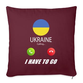 L’Ukraine appelle les drapeaux lusiger slogan - Housse de coussin décorative 45 x 45 cm - bordeaux - Devant