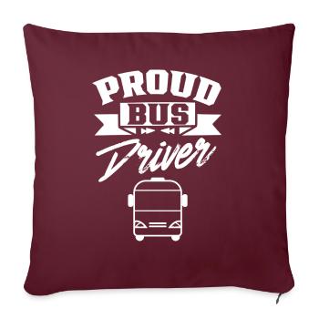 Fier chauffeur de bus Autocar Bus Ride - Housse de coussin décorative 45 x 45 cm - bordeaux - Devant