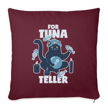 Fortune Teller Cat avec thon: Fortunateller - Housse de coussin décorative 45 x 45 cm - bordeaux - Devant