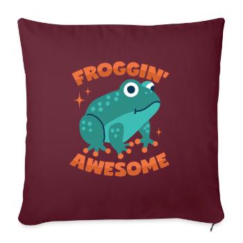 Frosch Wortwitz - Sofakissenbezug 45 x 45 cm - Burgunderrot - Vorne