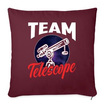 Équipe Télescope Univers Étoiles Spatiales - Housse de coussin décorative 45 x 45 cm - bordeaux - Devant