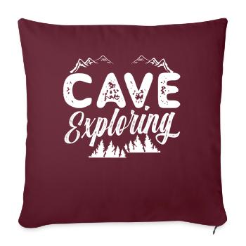 Höhle Erforschen Höhlenwandern Cave Caving - Sofakissenbezug 45 x 45 cm - Burgunderrot - Vorne