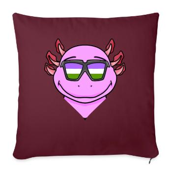 Genderqueer Axolotl - Housse de coussin décorative 45 x 45 cm - bordeaux - Devant