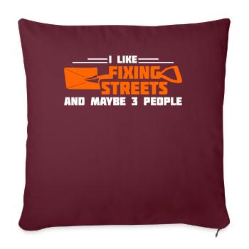 Constructeur de routes de garde routier Construction de routes - Housse de coussin décorative 45 x 45 cm - bordeaux - Devant