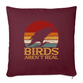 Les oiseaux ne sont pas réels - Housse de coussin décorative 45 x 45 cm - bordeaux - Devant