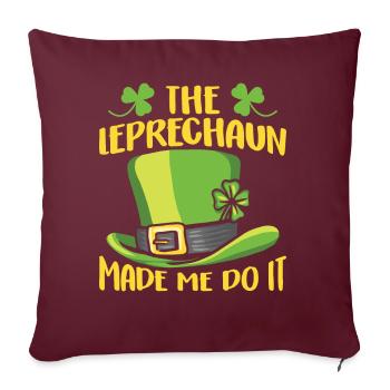 Der Kobold Hat Mich Dazu Gezwungen Ire Leprechaun - Sofakissenbezug 45 x 45 cm - Burgunderrot - Vorne