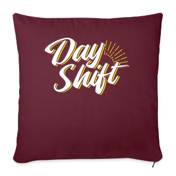 Travail posté de jour - Housse de coussin décorative 45 x 45 cm - bordeaux - Devant
