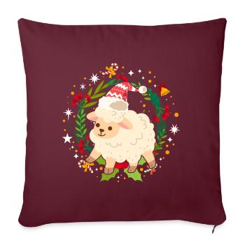 Ugly Christmas Sheep Pattern Tricoté Noël Christ Enfant - Housse de coussin décorative 45 x 45 cm - bordeaux - Devant