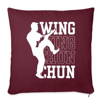 Wing Chun Trainer Kampfsport Kampfkunst Training - Sofakissenbezug 45 x 45 cm - Burgunderrot - Vorne