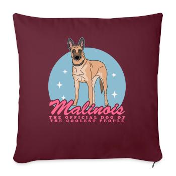 Berger Belge Malinois Dog Gift - Housse de coussin décorative 45 x 45 cm - bordeaux - Devant