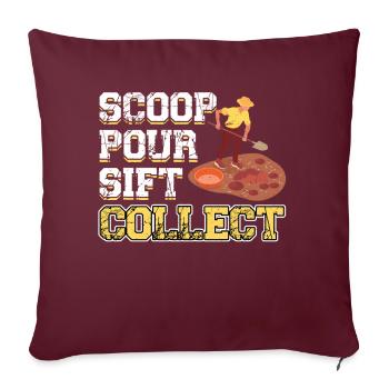 Scoop Pour Sift Collect - Goldwäscher - Sofakissenbezug 45 x 45 cm - Burgunderrot - Vorne