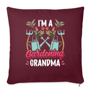 Je suis une grand-mère jardinière grand-mère grand-mère - Housse de coussin décorative 45 x 45 cm - bordeaux - Devant