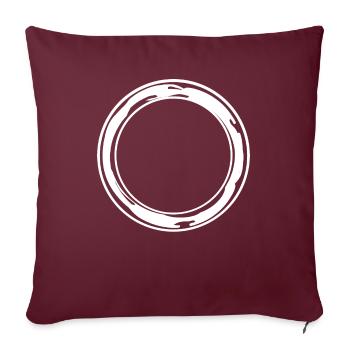Cercle rond blanc avec taches de couleur - Housse de coussin décorative 45 x 45 cm - bordeaux - Devant
