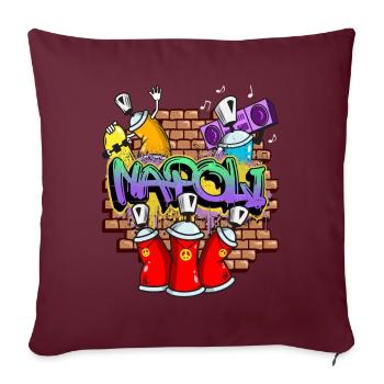 Neapel Italien Graffiti Spray Sprayer Spraydosen - Sofakissenbezug 45 x 45 cm - Burgunderrot - Vorne