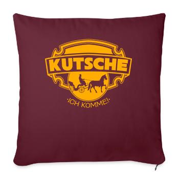 Kutscher Kutsche Pferde Pferdekutsche - Sofakissenbezug 45 x 45 cm - Burgunderrot - Vorne