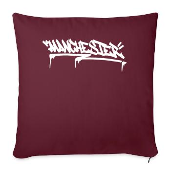 Manchester Graffiti Street Art Britain City Englan - Sofakissenbezug 45 x 45 cm - Burgunderrot - Vorne