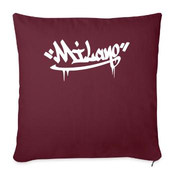 Milano City Graffiti Street Art Handstyle Italien - Sofakissenbezug 45 x 45 cm - Burgunderrot - Vorne