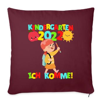 Maternelle Je viens Fille Maternelle Enfant 2022 - Housse de coussin décorative 45 x 45 cm - bordeaux - Devant