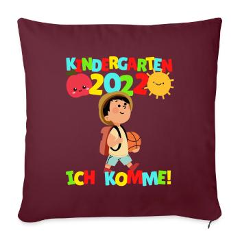 Maternelle Je viens Jeune enfant de maternelle 2022 - Housse de coussin décorative 45 x 45 cm - bordeaux - Devant