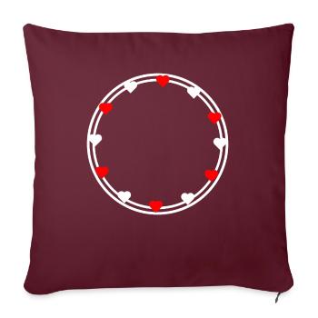 Cœurs en décoration de cadre rond Circulaire - Housse de coussin décorative 45 x 45 cm - bordeaux - Devant