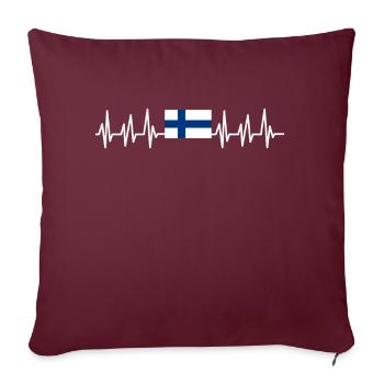 Finlande Cadeau Vacances Laponie Accueil Finlande - Housse de coussin décorative 45 x 45 cm - bordeaux - Devant