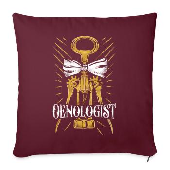 Dégustation de vin de sommelier - Housse de coussin décorative 45 x 45 cm - bordeaux - Devant