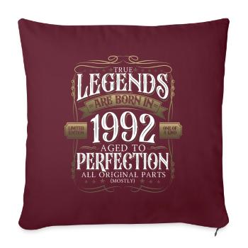 Légende 1992 30e anniversaire Cadeau Hommes Drôle - Housse de coussin décorative 45 x 45 cm - bordeaux - Devant
