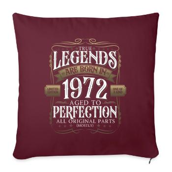 Légende 1972 50ème Anniversaire Cadeau Hommes Drôle - Housse de coussin décorative 45 x 45 cm - bordeaux - Devant