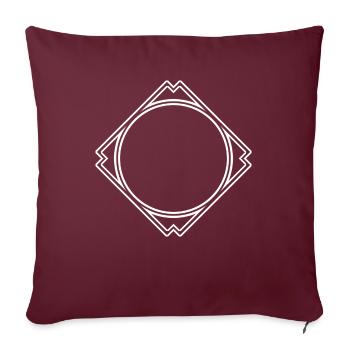 Cercle blanc dans la décoration du cadre carré - Housse de coussin décorative 45 x 45 cm - bordeaux - Devant