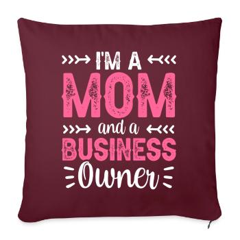 Je suis une mère et une propriétaire d’entreprise - Housse de coussin décorative 45 x 45 cm - bordeaux - Devant