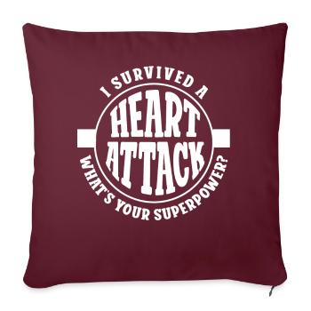 J’ai survécu à une crise cardiaque - Housse de coussin décorative 45 x 45 cm - bordeaux - Devant