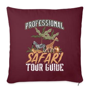 Guide de safari professionnel - Housse de coussin décorative 45 x 45 cm - bordeaux - Devant