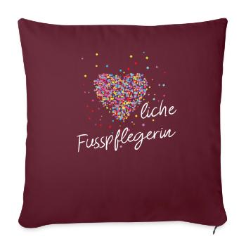 Soins des pieds chauds pieds podiatres - Housse de coussin décorative 45 x 45 cm - bordeaux - Devant