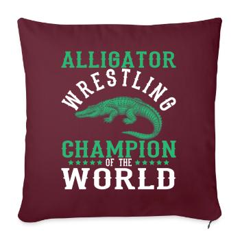 Crocodile Alligator Wrestling Reptile Cadeau - Housse de coussin décorative 45 x 45 cm - bordeaux - Devant