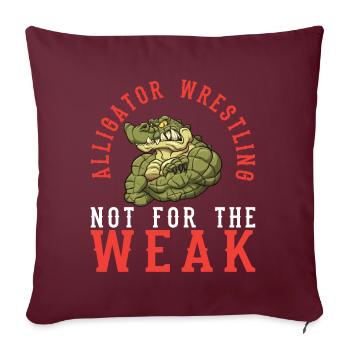 Crocodile Alligator Wrestling Reptile Cadeau - Housse de coussin décorative 45 x 45 cm - bordeaux - Devant