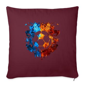 Football Rouge Bleu Feu Sport Amateurs de football - Housse de coussin décorative 45 x 45 cm - bordeaux - Devant