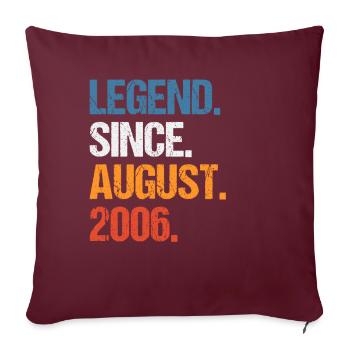 Légende depuis août 2006 Anniversaire - Housse de coussin décorative 45 x 45 cm - bordeaux - Devant