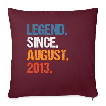 Légende depuis août 2013 Anniversaire - Housse de coussin décorative 45 x 45 cm - bordeaux - Devant