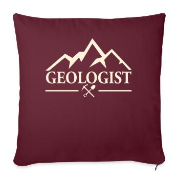 Géologue Étudiant en géologie Professeur de géologie Géologie - Housse de coussin décorative 45 x 45 cm - bordeaux - Devant
