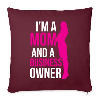 Je suis une mère et une propriétaire d’entreprise - Housse de coussin décorative 45 x 45 cm - bordeaux - Devant