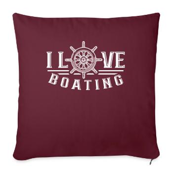 J’adore la navigation de plaisance voilier bateau bateau yacht - Housse de coussin décorative 45 x 45 cm - bordeaux - Devant