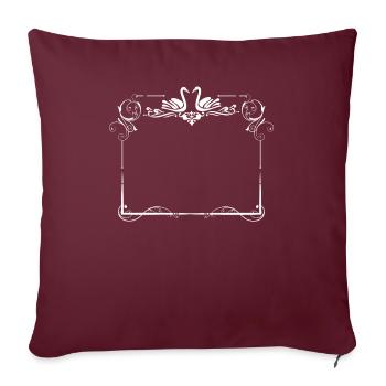 Cadre élégant en cygne avec embellissements - Housse de coussin décorative 45 x 45 cm - bordeaux - Devant