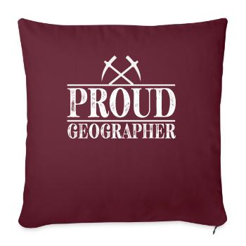 Fier étudiant en géographie géographie géographie - Housse de coussin décorative 45 x 45 cm - bordeaux - Devant
