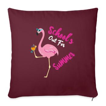 Les écoles sortent pour les flamants roses d’été - Housse de coussin décorative 45 x 45 cm - bordeaux - Devant