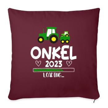 Onkel 2023 Loading Schwangerschaft - Sofakissenbezug 45 x 45 cm - Burgunderrot - Vorne