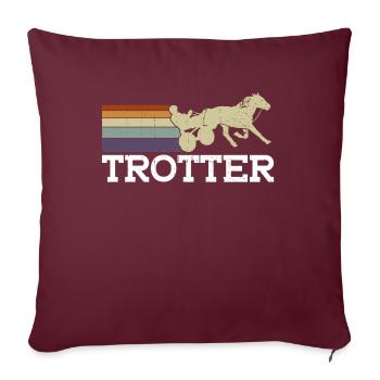 Traber - Cheval de course de chevaux - Housse de coussin décorative 45 x 45 cm - bordeaux - Devant